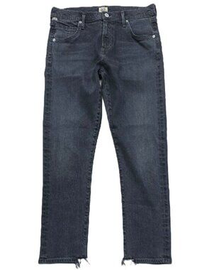 NEW $218 CITIZENS OF HUMANITY ELSA MID-RISE SLIM FIT CROP JEANS IN VTG BLACK 27